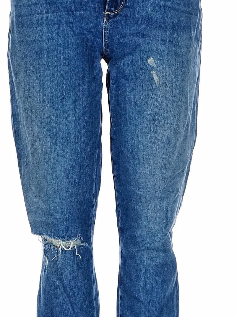 PAIGE Blue Distressed Boyfriend Jeans